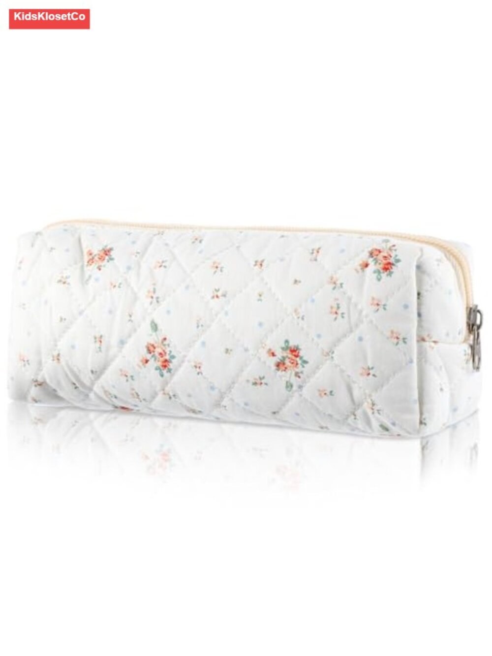 Soft Quilted Pencil Case, Wide Opening Makeup Bag, Cotton Pen Pouch Organizer